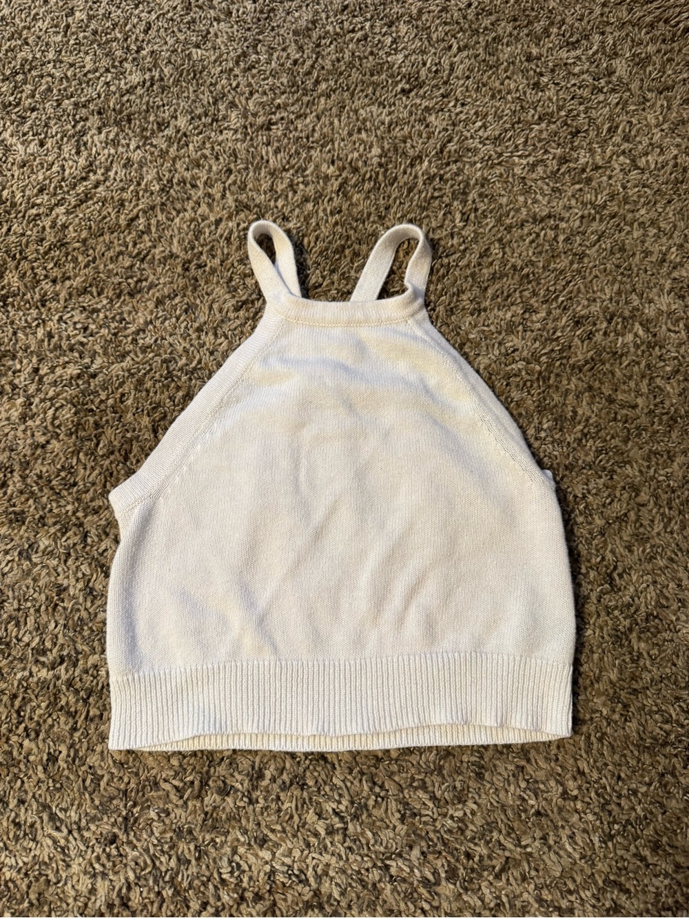 aerie white knit Halter Tank top